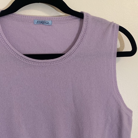Malo 100% Cashmere Lilac Sweater Tank Vest Italian sz 44 US sz8 - Picture 2 of 7